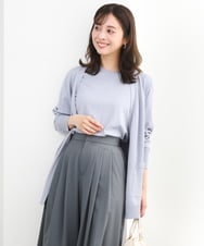 F1FGD30170 MK MICHEL KLEIN(小さいサイズ)(メゾン ドゥ サンク) 【小さいサイズ】カラーニットアンサンブル/洗える ライトブルー