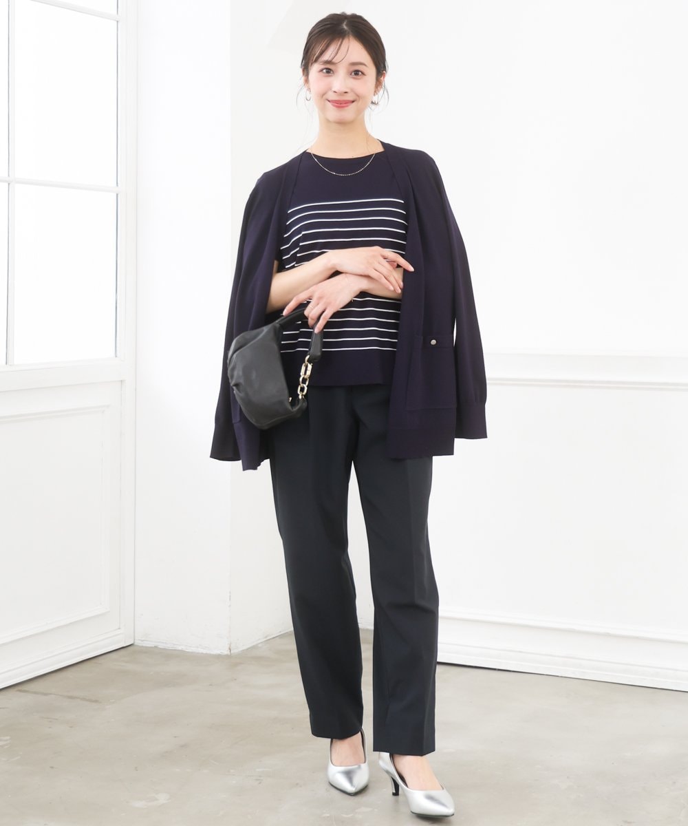 F1FGD30170 MK MICHEL KLEIN(小さいサイズ)(メゾン ドゥ サンク) 【小さいサイズ】カラーニットアンサンブル/洗える ライトブルー