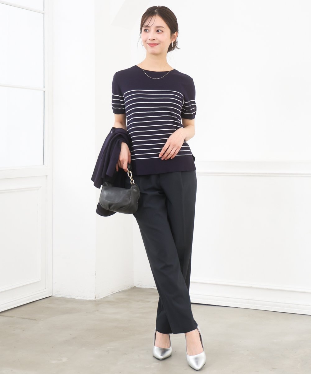 F1FGD30170 MK MICHEL KLEIN(小さいサイズ)(メゾン ドゥ サンク) 【小さいサイズ】カラーニットアンサンブル/洗える ライトブルー