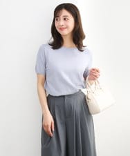 F1FGD30170 MK MICHEL KLEIN(小さいサイズ)(メゾン ドゥ サンク) 【小さいサイズ】カラーニットアンサンブル/洗える ライトブルー