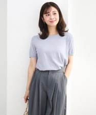 F1FGD30170 MK MICHEL KLEIN(小さいサイズ)(メゾン ドゥ サンク) 【小さいサイズ】カラーニットアンサンブル/洗える ライトブルー