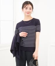 F1FGD30170 MK MICHEL KLEIN(小さいサイズ)(メゾン ドゥ サンク) 【小さいサイズ】カラーニットアンサンブル/洗える ライトブルー