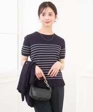 F1FGD30170 MK MICHEL KLEIN(小さいサイズ)(メゾン ドゥ サンク) 【小さいサイズ】カラーニットアンサンブル/洗える ライトブルー