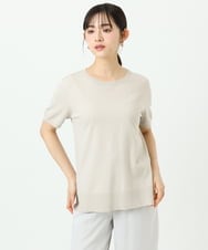 F1FGD30170 MK MICHEL KLEIN(小さいサイズ)(メゾン ドゥ サンク) 【小さいサイズ】カラーニットアンサンブル/洗える ライトブルー