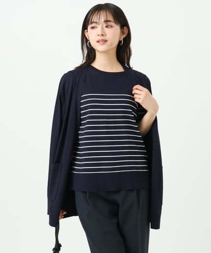 F1FGD30170 MK MICHEL KLEIN(小さいサイズ) 【小さいサイズ】カラーニットアンサンブル/洗える