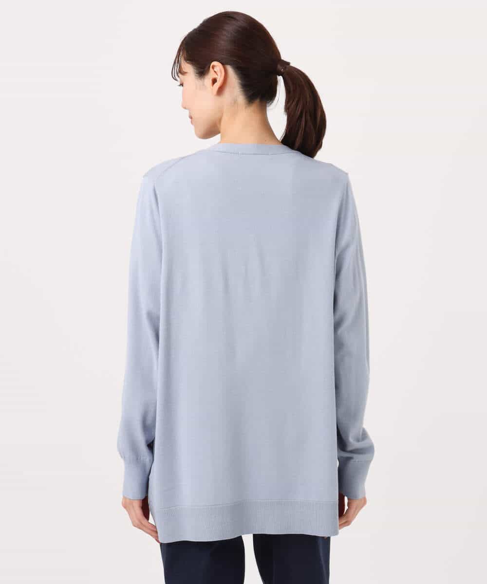 F1FGD30170 MK MICHEL KLEIN(小さいサイズ)(メゾン ドゥ サンク) 【小さいサイズ】カラーニットアンサンブル/洗える ライトブルー