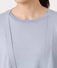 F1FGD30170 MK MICHEL KLEIN(小さいサイズ)(メゾン ドゥ サンク) 【小さいサイズ】カラーニットアンサンブル/洗える ライトブルー