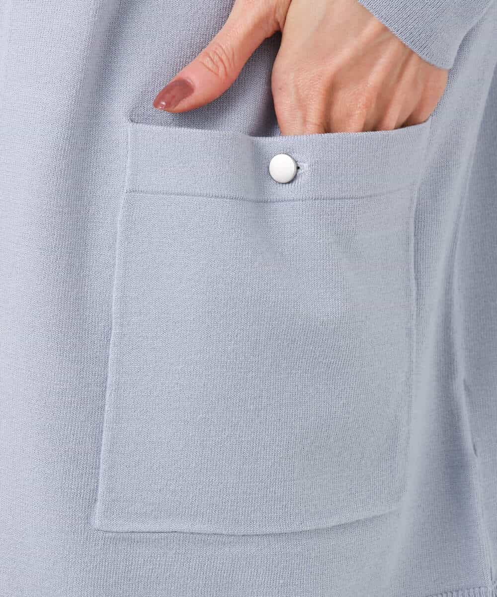 F1FGD30170 MK MICHEL KLEIN(小さいサイズ)(メゾン ドゥ サンク) 【小さいサイズ】カラーニットアンサンブル/洗える ライトブルー