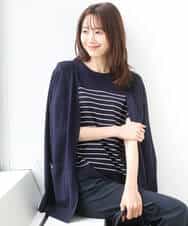 F1FGD30170 MK MICHEL KLEIN(小さいサイズ)(メゾン ドゥ サンク) 【小さいサイズ】カラーニットアンサンブル/洗える ネイビー