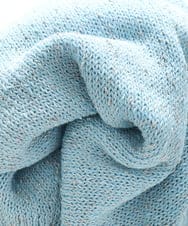 F1FGD31150 MK MICHEL KLEIN(小さいサイズ)(メゾン ドゥ サンク) 【小さいサイズ】ラメ入りノットヤーンVネックニット/洗える ライトブルー