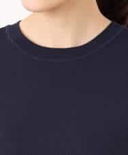 F1FGD40110 MK MICHEL KLEIN(小さいサイズ)(メゾン ドゥ サンク) 【小さいサイズ】フレンチスリーブニット/接触冷感/UVカット/洗える ネイビー