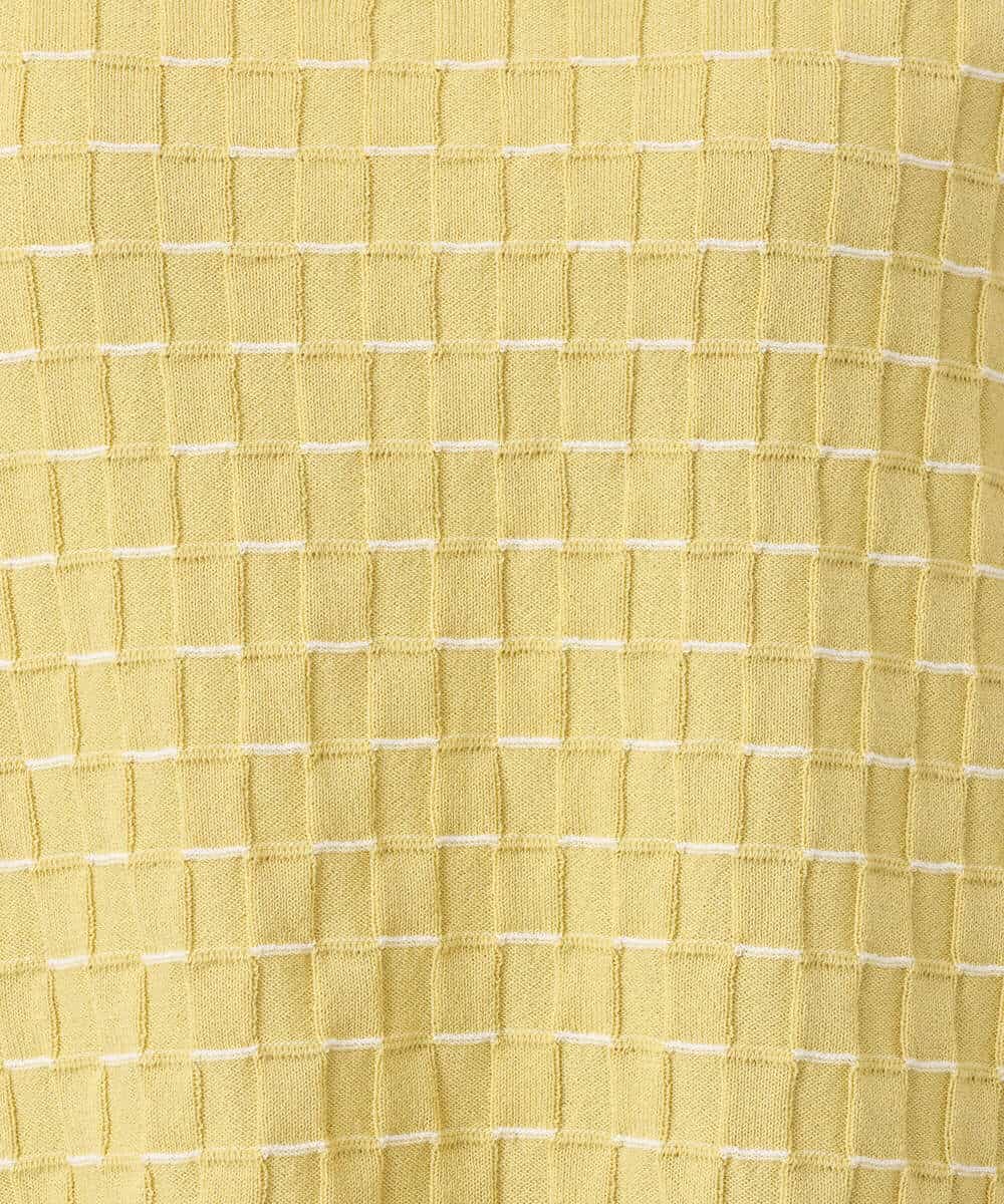 F1FGD41130 MK MICHEL KLEIN(小さいサイズ)(メゾン ドゥ サンク) 【小さいサイズ】ブロック調クロップド丈ニット/UVカット/洗える ブルー