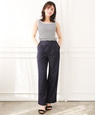 F1FGD44070 MK MICHEL KLEIN(小さいサイズ)(メゾン ドゥ サンク) 【小さいサイズ】スクエアネックリブニットタンクトップ/UVカット/洗える ホワイト（無地）