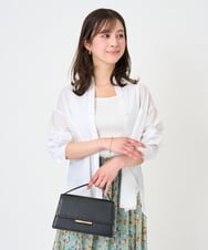 F1FGD44070 MK MICHEL KLEIN(小さいサイズ)(メゾン ドゥ サンク) 【小さいサイズ】スクエアネックリブニットタンクトップ/UVカット/洗える ホワイト（無地）