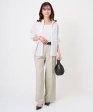 F1FGD44070 MK MICHEL KLEIN(小さいサイズ)(メゾン ドゥ サンク) 【小さいサイズ】スクエアネックリブニットタンクトップ/UVカット/洗える ホワイト（無地）