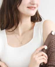 F1FGD44070 MK MICHEL KLEIN(小さいサイズ)(メゾン ドゥ サンク) 【小さいサイズ】スクエアネックリブニットタンクトップ/UVカット/洗える ホワイト（無地）