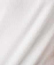 F1FGD44070 MK MICHEL KLEIN(小さいサイズ)(メゾン ドゥ サンク) 【小さいサイズ】スクエアネックリブニットタンクトップ/UVカット/洗える ホワイト（無地）