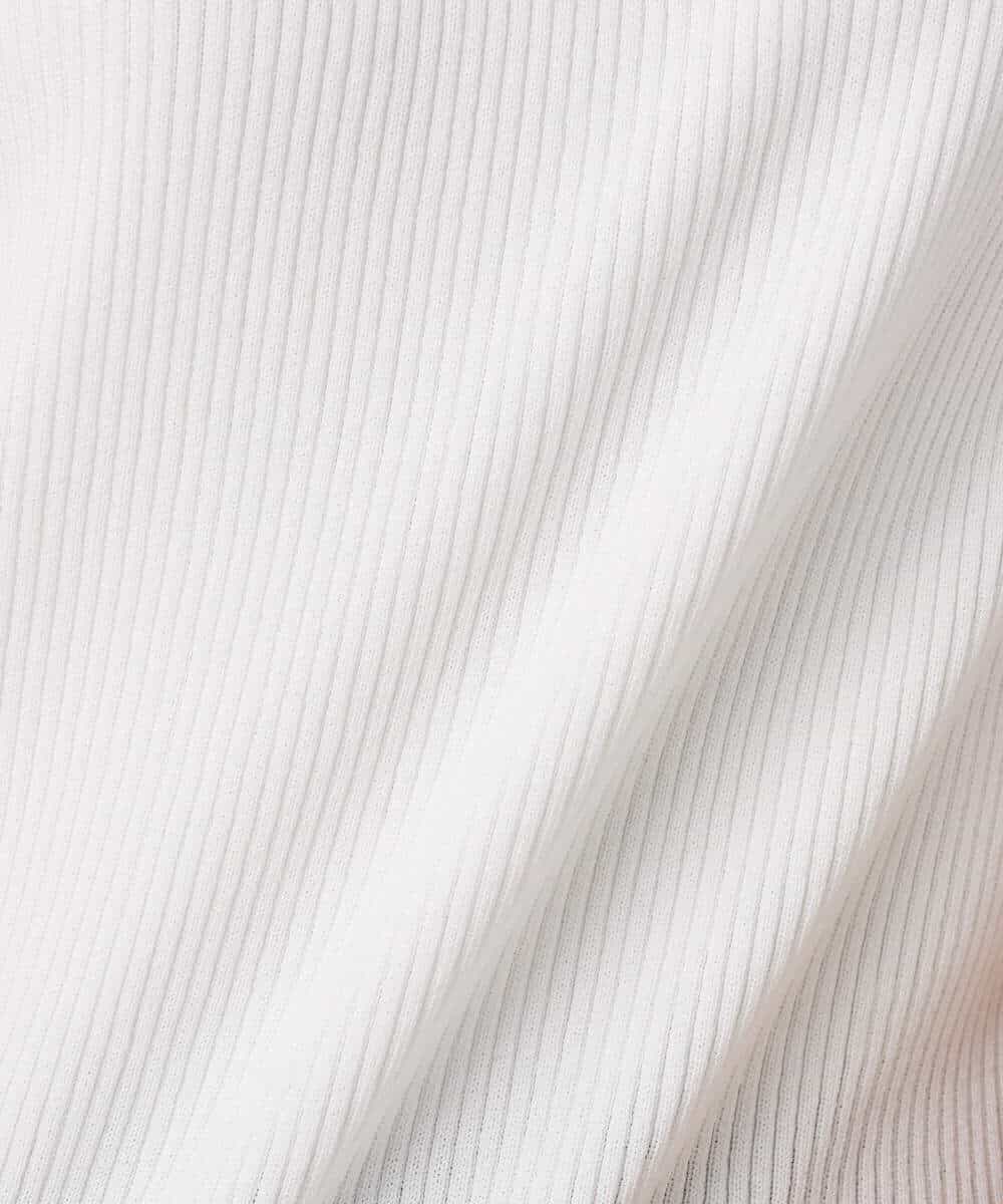 F1FGD44070 MK MICHEL KLEIN(小さいサイズ)(メゾン ドゥ サンク) 【小さいサイズ】スクエアネックリブニットタンクトップ/UVカット/洗える ホワイト（無地）