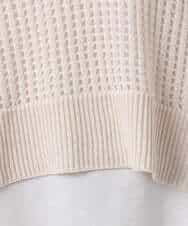 F1FGD50160 MK MICHEL KLEIN(小さいサイズ)(メゾン ドゥ サンク) 【小さいサイズ】[洗濯機で洗える]メッシュ編みニットベスト×タンクトップ ツインセット イエロー