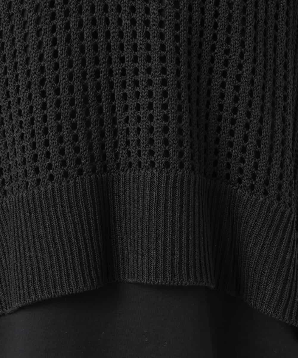 F1FGD50160 MK MICHEL KLEIN(小さいサイズ)(メゾン ドゥ サンク) 【小さいサイズ】[洗濯機で洗える]メッシュ編みニットベスト×タンクトップ ツインセット イエロー