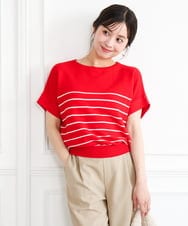 小さいサイズ】[UVカット/洗える]マリンボーダーニット(ニット