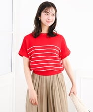 小さいサイズ】[UVカット/洗える]マリンボーダーニット(ニット