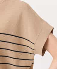 F1FGD51120 MK MICHEL KLEIN(小さいサイズ)(メゾン ドゥ サンク) 【小さいサイズ】[UVカット/洗える]マリンボーダーニット キャメル