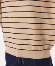 F1FGD51120 MK MICHEL KLEIN(小さいサイズ)(メゾン ドゥ サンク) 【小さいサイズ】[UVカット/洗える]マリンボーダーニット キャメル