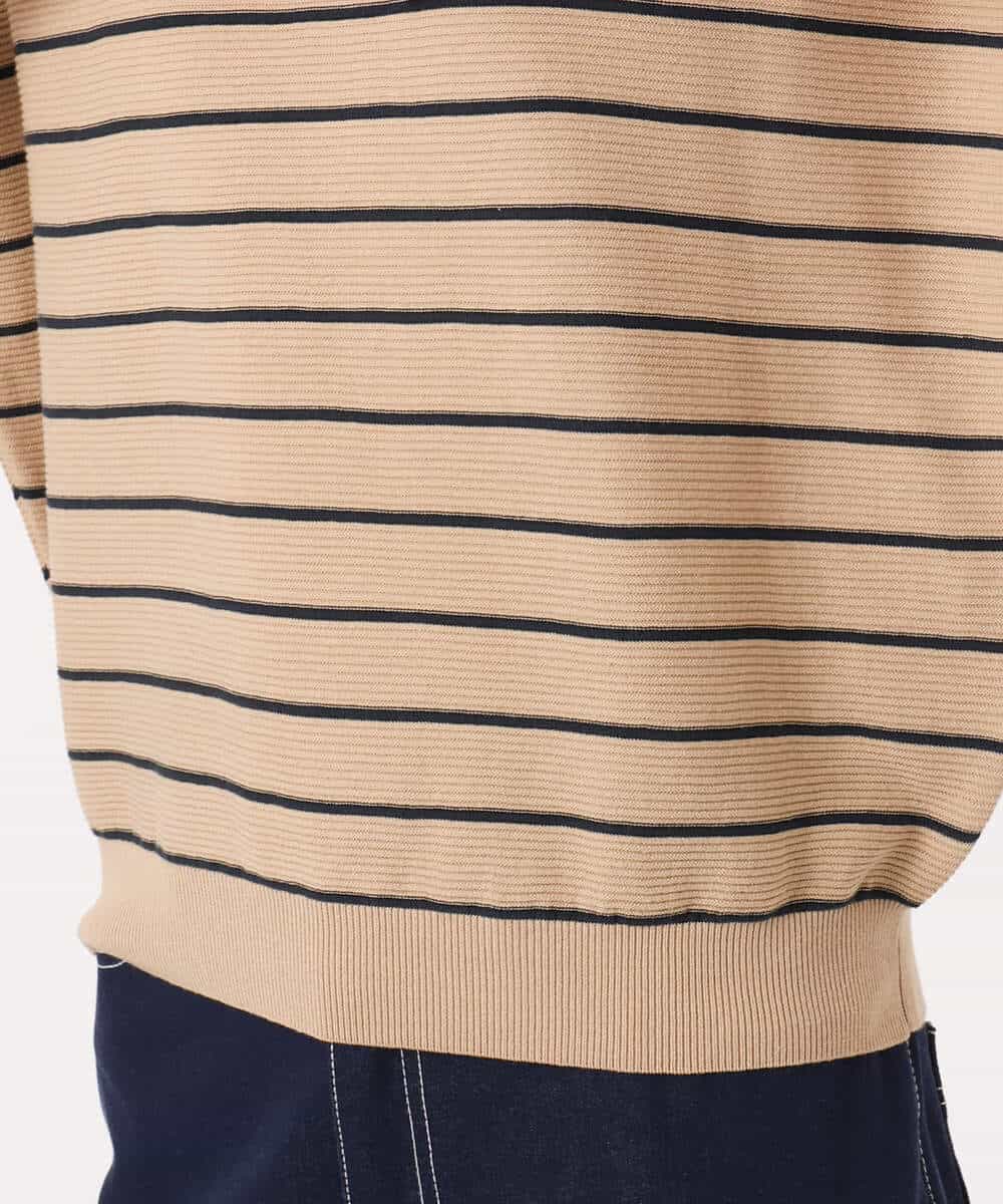 F1FGD51120 MK MICHEL KLEIN(小さいサイズ)(メゾン ドゥ サンク) 【小さいサイズ】[UVカット/洗える]マリンボーダーニット キャメル