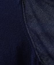 F1FGV46120 MK MICHEL KLEIN(小さいサイズ)(メゾン ドゥ サンク) 【小さいサイズ】シアーパフスリーブVネックニット/洗える ブルー