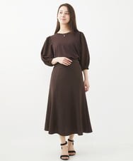 F1FGV47140 MK MICHEL KLEIN(小さいサイズ)(メゾン ドゥ サンク) 【小さいサイズ】切替えデザインボリュームスリーブニット/洗える グリーン
