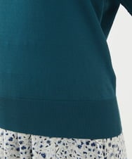 F1FGV47140 MK MICHEL KLEIN(小さいサイズ)(メゾン ドゥ サンク) 【小さいサイズ】切替えデザインボリュームスリーブニット/洗える グリーン