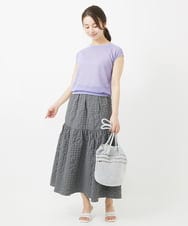 F1FGV52090 MK MICHEL KLEIN(小さいサイズ)(メゾン ドゥ サンク) 【小さいサイズ】バックギャザーシアーニット/洗える ラベンダー