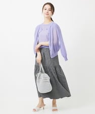 F1FGV52090 MK MICHEL KLEIN(小さいサイズ)(メゾン ドゥ サンク) 【小さいサイズ】バックギャザーシアーニット/洗える ラベンダー