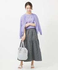 F1FGV52090 MK MICHEL KLEIN(小さいサイズ)(メゾン ドゥ サンク) 【小さいサイズ】バックギャザーシアーニット/洗える ラベンダー