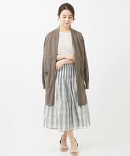 F1FGV52090 MK MICHEL KLEIN(小さいサイズ)(メゾン ドゥ サンク) 【小さいサイズ】バックギャザーシアーニット/洗える ラベンダー