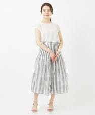F1FGV52090 MK MICHEL KLEIN(小さいサイズ)(メゾン ドゥ サンク) 【小さいサイズ】バックギャザーシアーニット/洗える ラベンダー