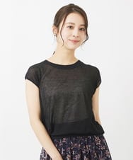 F1FGV52090 MK MICHEL KLEIN(小さいサイズ)(メゾン ドゥ サンク) 【小さいサイズ】バックギャザーシアーニット/洗える ラベンダー