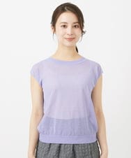 F1FGV52090 MK MICHEL KLEIN(小さいサイズ)(メゾン ドゥ サンク) 【小さいサイズ】バックギャザーシアーニット/洗える ラベンダー