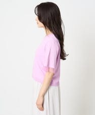 F1FHA52120 MK MICHEL KLEIN(小さいサイズ)(メゾン ドゥ サンク) 【小さいサイズ】袖シアークロップドニット/接触冷感/UVカット/洗える ホワイト