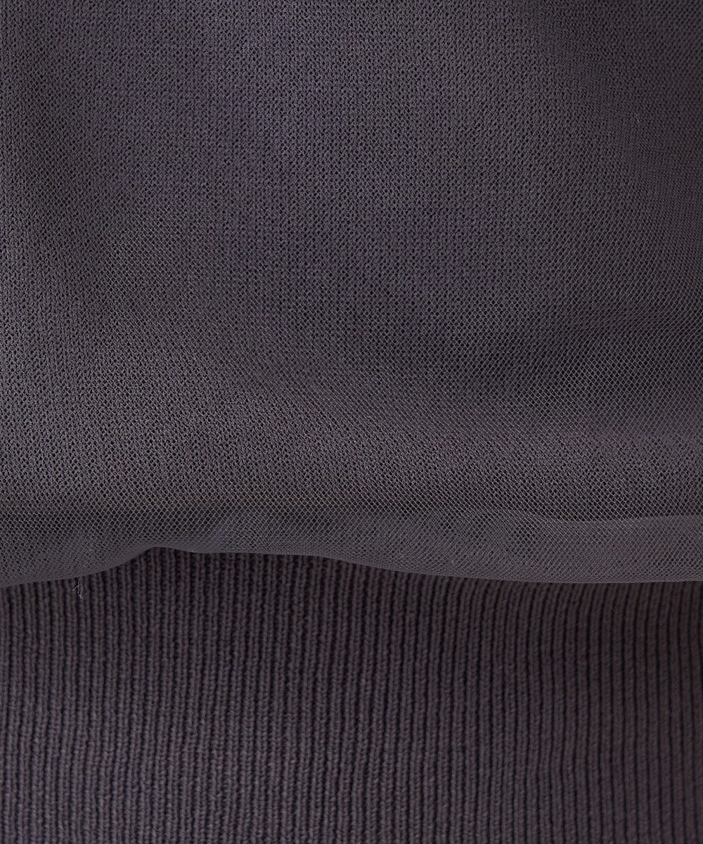 F1FHV60120 MK MICHEL KLEIN(小さいサイズ)(メゾン ドゥ サンク) 【小さいサイズ】チュールデザインコンパクトニット/接触冷感/洗える グリーン
