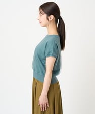 F1FHV60120 MK MICHEL KLEIN(小さいサイズ)(メゾン ドゥ サンク) 【小さいサイズ】チュールデザインコンパクトニット/接触冷感/洗える グリーン