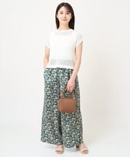 F1FHV62130 MK MICHEL KLEIN(小さいサイズ)(メゾン ドゥ サンク) 【小さいサイズ】メッシュ編みショート丈ニット/洗える グリーン