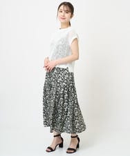 F1FHV62130 MK MICHEL KLEIN(小さいサイズ)(メゾン ドゥ サンク) 【小さいサイズ】メッシュ編みショート丈ニット/洗える グリーン