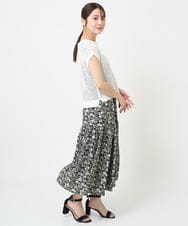 F1FHV62130 MK MICHEL KLEIN(小さいサイズ)(メゾン ドゥ サンク) 【小さいサイズ】メッシュ編みショート丈ニット/洗える グリーン