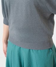 F1FHV63120 MK MICHEL KLEIN(小さいサイズ)(メゾン ドゥ サンク) 【小さいサイズ】ボリュームスリーブVネックラメニット/洗える ピンク