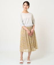 F1FHV63120 MK MICHEL KLEIN(小さいサイズ)(メゾン ドゥ サンク) 【小さいサイズ】ボリュームスリーブVネックラメニット/洗える ピンク