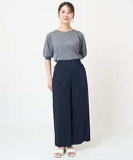 F1FHV63120 MK MICHEL KLEIN(小さいサイズ)(メゾン ドゥ サンク) 【小さいサイズ】ボリュームスリーブVネックラメニット/洗える ピンク