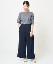 F1FHV63120 MK MICHEL KLEIN(小さいサイズ)(メゾン ドゥ サンク) 【小さいサイズ】ボリュームスリーブVネックラメニット/洗える ピンク