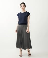 F1FIP27120 MK MICHEL KLEIN(小さいサイズ)(メゾン ドゥ サンク) 【小さいサイズ】異素材使いバックシャンニット/洗える マスタード